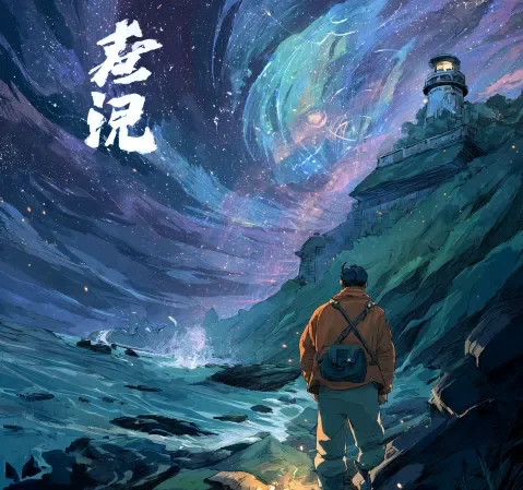 悬疑推理方向漫画封面，画面为雨夜街角的路灯